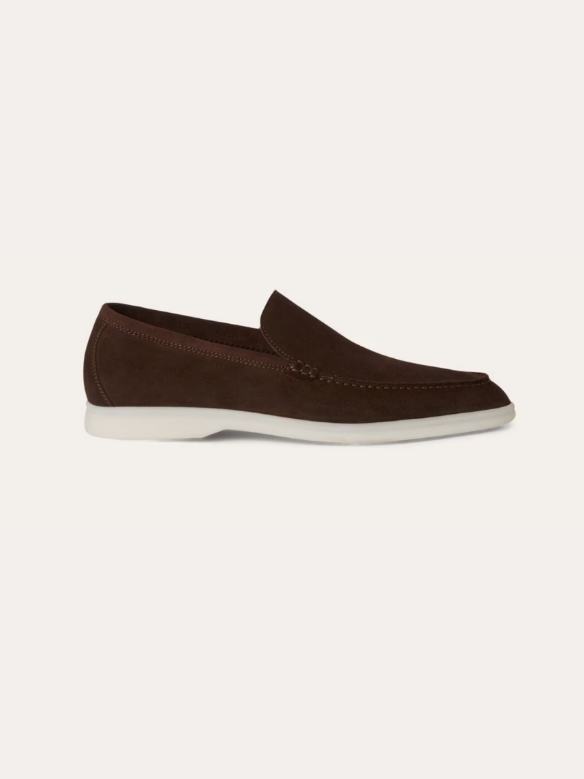Verfeinerte Wildleder Slipper – Dunkelbraun