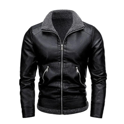 Giacca Elegante in Pelle Fleece