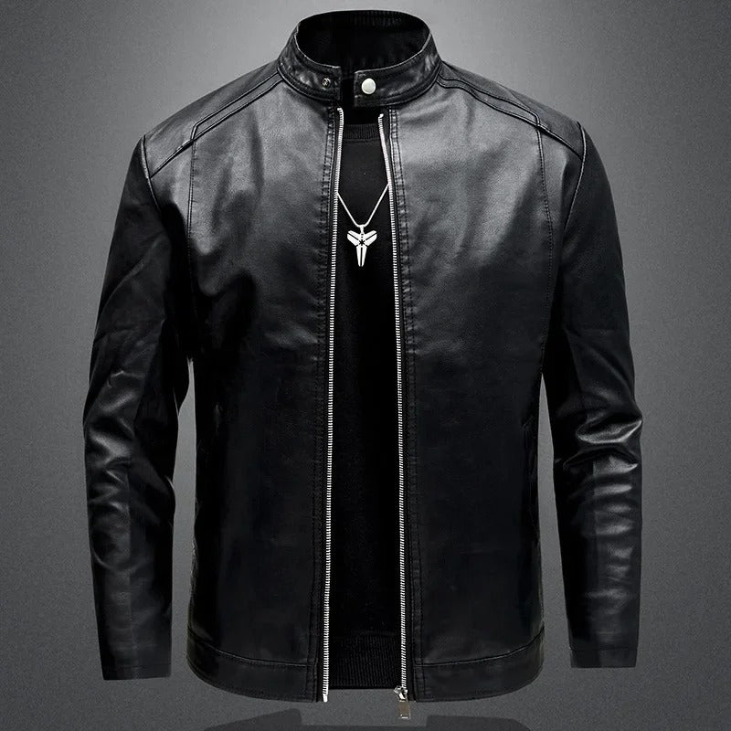 Giacca di Pelle da Biker Elegante per Uomo