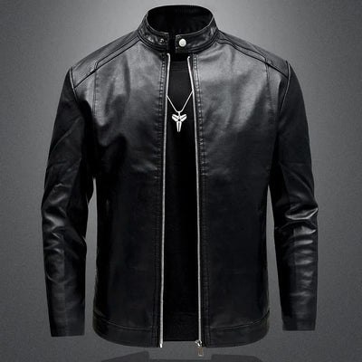 Giacca di Pelle da Biker Elegante per Uomo