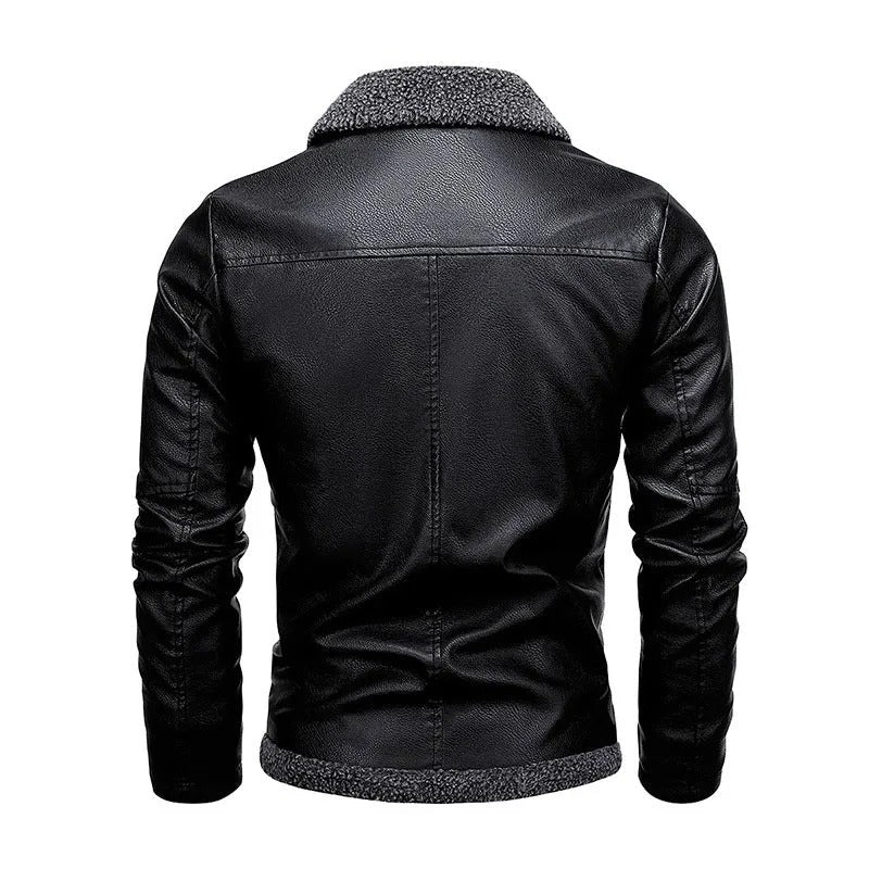 Giacca Elegante in Pelle Fleece