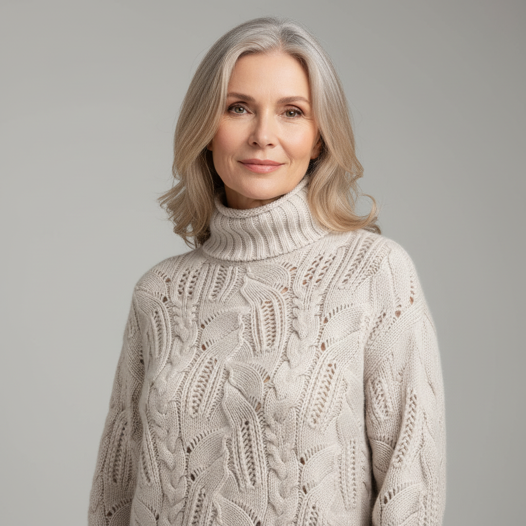 KARLA | Kaschmir Rollkragenpullover mit Zopfmuster