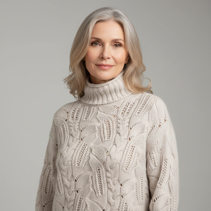 KARLA | Kaschmir Rollkragenpullover mit Zopfmuster