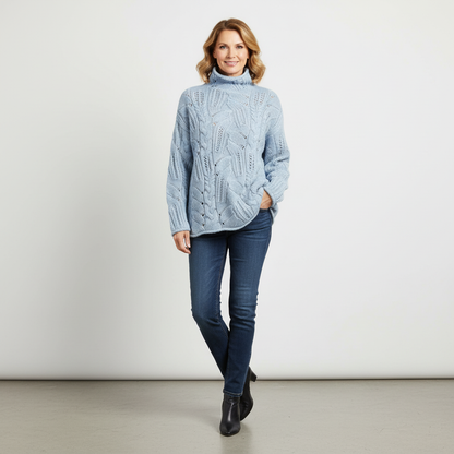 KARLA | Kaschmir Rollkragenpullover mit Zopfmuster
