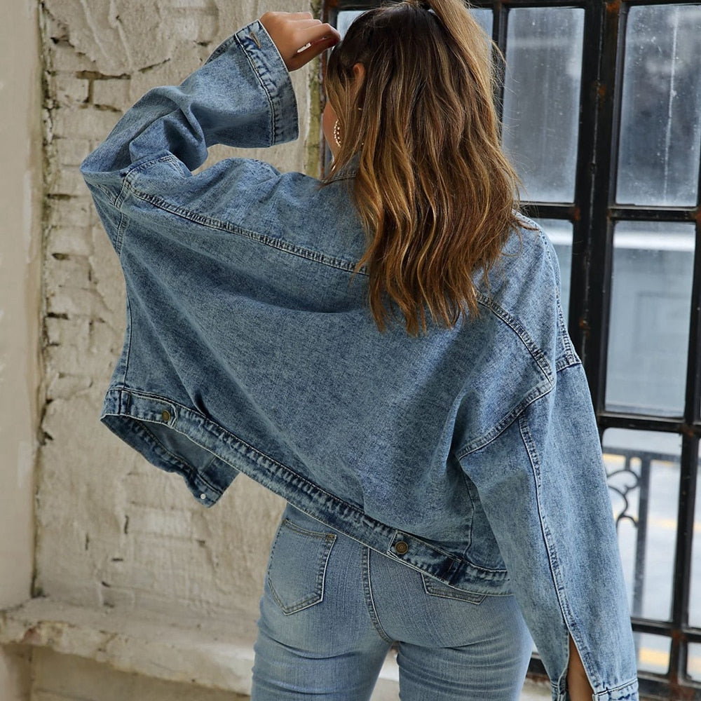 Übergroße Boyfriend-Jeansjacke