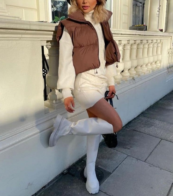 Anna Cropped Weste Mantel