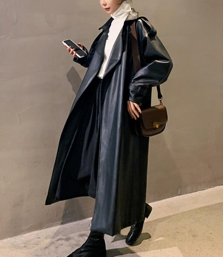 Ciara Leder-Trenchcoat