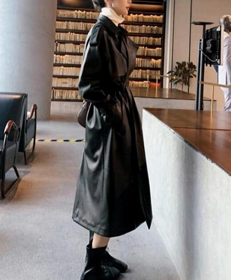 Ciara Leder-Trenchcoat