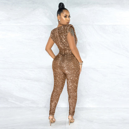 Nacht Pailletten Jumpsuit
