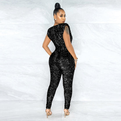 Nacht Pailletten Jumpsuit