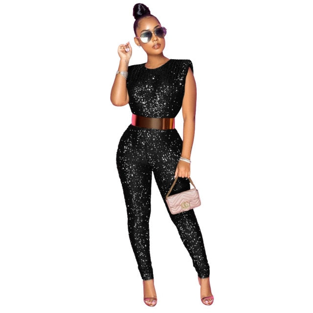 Nacht Pailletten Jumpsuit