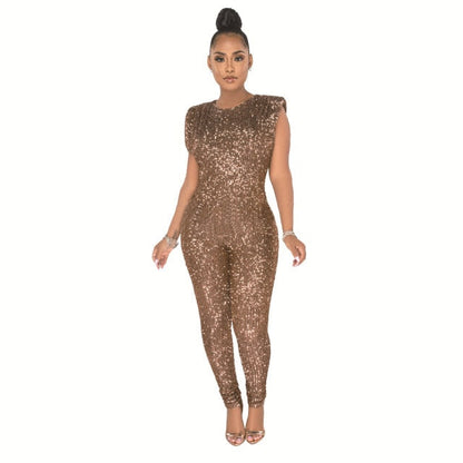 Nacht Pailletten Jumpsuit