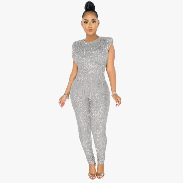 Nacht Pailletten Jumpsuit