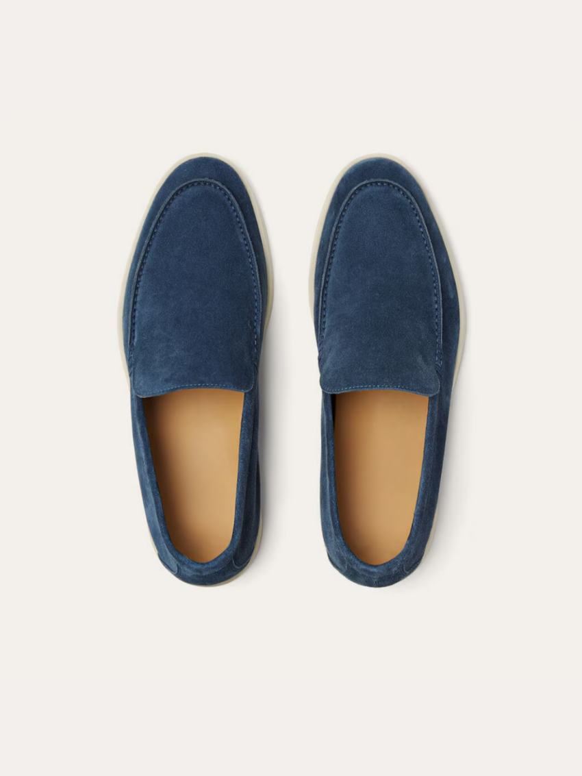Verfeinerte Wildleder Slipper – Blau