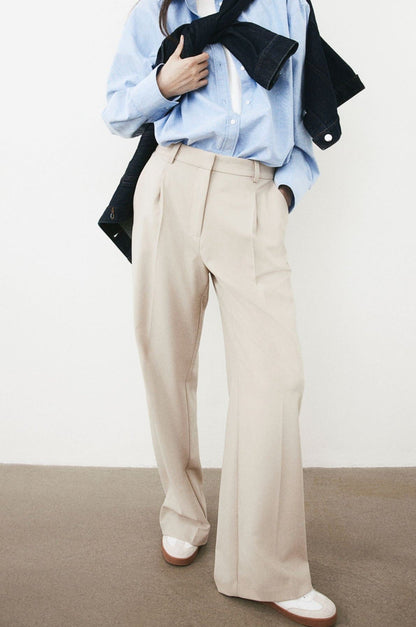 Old Money Wide Leg Classic Chino-Hose